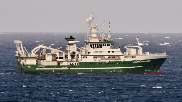 An image of the RV Celtic Explorer at sea